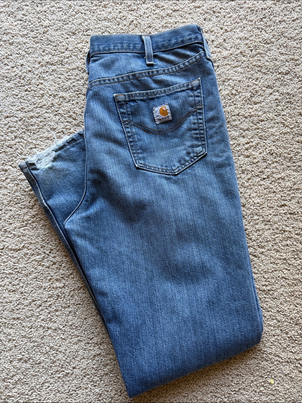 Carhartt Medium Blue Traditional Fit Denim Jeans Size 38 x 32